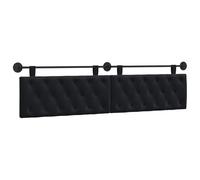 vidaXL Cabecera Colgante Negro 210 x 55 x 7 cm Terciopelo, Dormitorio, Cabecero Moderno Montado en la Pared, Rectangular Tapizado en Terciopelo, con Botones, Madera de Calidad, Decoración Que Ahorra
