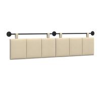 vidaXL Cabecera Colgante Rayado Crema 210 x 55 x 5 cm Tela, Decoración de Dormitorio, cabecero Colgante Moderno, Panel tapizado Que Ahorra Espacio, diseño Minimalista Ajustable