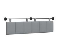 vidaXL Cabecera Colgante Rayado Gris Claro 190 x 55 x 5 cm Tela, Decoración de Dormitorio, cabecero Colgante Moderno, Panel tapizado Que Ahorra Espacio, diseño Minimalista Ajustable