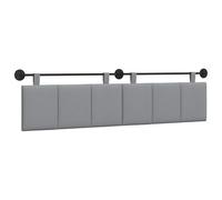 vidaXL Cabecera Colgante Rayado Gris Claro 210 x 55 x 5 cm Tela, Decoración de Dormitorio, cabecero Colgante Moderno, Panel tapizado Que Ahorra Espacio, diseño Minimalista Ajustable