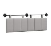 vidaXL Cabecera Colgante Rayado Gris Nube 150 x 55 x 5 cm Tela, Decoración de Dormitorio, cabecero Colgante Moderno, Panel tapizado Que Ahorra Espacio, diseño Minimalista Ajustable