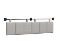 vidaXL Cabecera Colgante Rayado Gris Nube 190 x 55 x 5 cm Tela, Decoración de Dormitorio, cabecero Colgante Moderno, Panel tapizado Que Ahorra Espacio, diseño Minimalista Ajustable