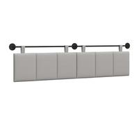 vidaXL Cabecera Colgante Rayado Gris Nube 210 x 55 x 5 cm Tela, Decoración de Dormitorio, cabecero Colgante Moderno, Panel tapizado Que Ahorra Espacio, diseño Minimalista Ajustable
