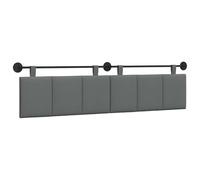 vidaXL Cabecera Colgante Rayado Gris Oscuro 210 x 55 x 5 cm Tela, Decoración de Dormitorio, cabecero Colgante Moderno, Panel tapizado Que Ahorra Espacio, diseño Minimalista Ajustable