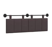 vidaXL Cabecera Colgante Rayado Marrón Oscuro 150 x 55 x 5 cm Tela, Decoración de Dormitorio, cabecero Colgante Moderno, Panel tapizado Que Ahorra Espacio, diseño Minimalista Ajustable