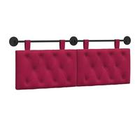 vidaXL Cabecera Colgante Rojo Vino 130 x 55 x 7 cm Terciopelo, Dormitorio, Cabecero Moderno Montado en la Pared, Rectangular Tapizado en Terciopelo, con Botones, Madera de Calidad, Decoración Que Aho