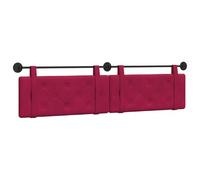 vidaXL Cabecera Colgante Rojo Vino 210 x 55 x 5 cm Terciopelo, Cabecero Moderno Rectangular con Montaje en Pared, tapizado con Correas, y diseño Acolchado con Botones para una decoración de dormitori