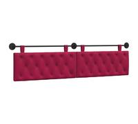 vidaXL Cabecera Colgante Rojo Vino 210 x 55 x 7 cm Terciopelo, Dormitorio, Cabecero Moderno Montado en la Pared, Rectangular Tapizado en Terciopelo, con Botones, Madera de Calidad, Decoración Que Aho