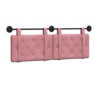 vidaXL Cabecera Colgante Rosa 150 x 55 x 5 cm Terciopelo, Cabecero Moderno Rectangular con Montaje en Pared, tapizado con Correas, y diseño Acolchado con Botones para una decoración de Dormitorio rel