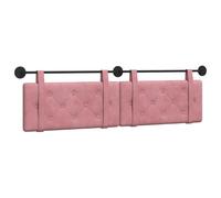 vidaXL Cabecera Colgante Rosa 190 x 55 x 5 cm Terciopelo, Cabecero Moderno Rectangular con Montaje en Pared, tapizado con Correas, y diseño Acolchado con Botones para una decoración de Dormitorio rel