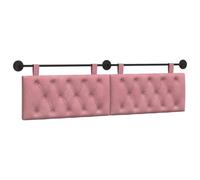 vidaXL Cabecera Colgante Rosa 190 x 55 x 7 cm Terciopelo, Dormitorio, Cabecero Moderno Montado en la Pared, Rectangular Tapizado en Terciopelo, con Botones, Madera de Calidad, Decoración Que Ahorra E