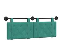 vidaXL Cabecera Colgante Tuquesa 150 x 55 x 5 cm Terciopelo, Cabecero Moderno Rectangular con Montaje en Pared, tapizado con Correas, y diseño Acolchado con Botones para una decoración de Dormitorio