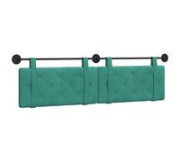vidaXL Cabecera Colgante Tuquesa 170 x 55 x 5 cm Terciopelo, Cabecero Moderno Rectangular con Montaje en Pared, tapizado con Correas, y diseño Acolchado con Botones para una decoración de Dormitorio