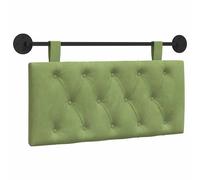 vidaXL Cabecera Colgante Verde Claro 100 x 55 x 7 cm Terciopelo, Dormitorio, Cabecero Moderno Montado en la Pared, Rectangular Tapizado en Terciopelo, con Botones, Madera de Calidad, Decoración Que A