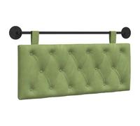 vidaXL Cabecera Colgante Verde Claro 110 x 55 x 7 cm Terciopelo, Dormitorio, Cabecero Moderno Montado en la Pared, Rectangular Tapizado en Terciopelo, con Botones, Madera de Calidad, Decoración Que A