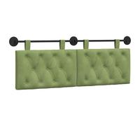 vidaXL Cabecera Colgante Verde Claro 150 x 55 x 7 cm Terciopelo, Dormitorio, Cabecero Moderno Montado en la Pared, Rectangular Tapizado en Terciopelo, con Botones, Madera de Calidad, Decoración Que A