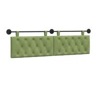 vidaXL Cabecera Colgante Verde Claro 170 x 55 x 7 cm Terciopelo, Dormitorio, Cabecero Moderno Montado en la Pared, Rectangular Tapizado en Terciopelo, con Botones, Madera de Calidad, Decoración Que A