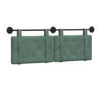 vidaXL Cabecera Colgante Verde Mar 130 x 55 x 5 cm Terciopelo, Cabecero Moderno Rectangular con Montaje en Pared, tapizado con Correas, y diseño Acolchado con Botones para una decoración de dormitori