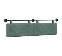 vidaXL Cabecera Colgante Verde Mar 190 x 55 x 5 cm Terciopelo, Cabecero Moderno Rectangular con Montaje en Pared, tapizado con Correas, y diseño Acolchado con Botones para una decoración de dormitori