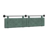 vidaXL Cabecera Colgante Verde Mar 210 x 55 x 5 cm Terciopelo, Cabecero Moderno Rectangular con Montaje en Pared, tapizado con Correas, y diseño Acolchado con Botones para una decoración de dormitori