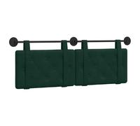 vidaXL Cabecera Colgante Verde Oscuro 130 x 55 x 5 cm Terciopelo, Cabecero Moderno Rectangular con Montaje en Pared, tapizado con Correas, y diseño Acolchado con Botones para una decoración de dormit