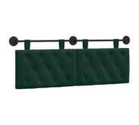 vidaXL Cabecera Colgante Verde Oscuro 130 x 55 x 7 cm Terciopelo, Dormitorio, Cabecero Moderno Montado en la Pared, Rectangular Tapizado en Terciopelo, con Botones, Madera de Calidad, Decoración Que