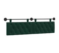 vidaXL Cabecera Colgante Verde Oscuro 170 x 55 x 7 cm Terciopelo, Dormitorio, Cabecero Moderno Montado en la Pared, Rectangular Tapizado en Terciopelo, con Botones, Madera de Calidad, Decoración Que