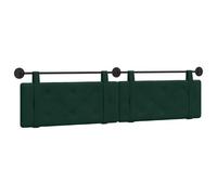 vidaXL Cabecera Colgante Verde Oscuro 210 x 55 x 5 cm Terciopelo, Cabecero Moderno Rectangular con Montaje en Pared, tapizado con Correas, y diseño Acolchado con Botones para una decoración de dormit