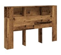 vidaXL Cabecero Armario Madera ingeniería Envejecida 160x18,5x103,5 cm, cabecero, Armario de Cama, cabecero con estantería
