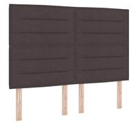 vidaXL Cabecera Contemporánea Marrón Oscuro 160 cm Ajustable en Altura con Tira LED Muebles Chidos para Dormitorio Montado en la Pared Tela Ideal para Uso Adulto Moderno Elegante Interior