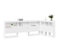 vidaXL Cabezal en L Blanco de de 90 x 200 cm, Hecho de melamina. Tiene estantes amplios, un diseño Que Ahorra Espacio y es Ideal para Decorar tu Dormitorio. Su Estilo es Minimalista, fácil de armar