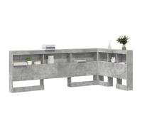 vidaXL Cabecera de Almacenamiento con Estante Gris Concreto 75 cm, Cabecero de Dormitorio, diseño Moderno, soluciones de Almacenamiento, Estilo Minimalista y contemporáneo