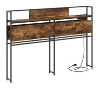 vidaXL Cabecera de Almacenamiento con Estante Roble Ahumado 120 cm, Cabecero de Almacenamiento Amplio, Muebles Modernos para el Dormitorio, Organizador Funcional, Cama Ahorra Espacio con Diseño de Pa