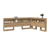 vidaXL Cabezal de Cama L 160 x 200cm en Roble Artesanal. Madera Industrial, Gran Espacio de Almacenamiento, fácil de Limpiar, Ahorra Espacio, marrón, autoportante, con estantes para un diseño Minima