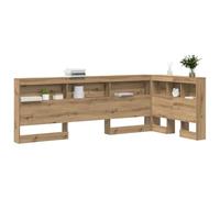 vidaXL Cabezal en L con estantería de Roble Artesanal, 90 x 190 cm. Tiene un diseño Minimalista, Mucho Espacio de Almacenamiento con estantes Integrados, es fácil de Limpiar y está pensado para apro