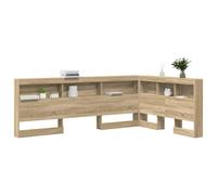 vidaXL Cabezal de Libro en Forma de L de Madera de ingeniería en Roble Sonoma, 120 x 190 cm. Diseño práctico Que Ahorra Espacio con estantes Integrados. Un Accesorio Minimalista para el Dormitorio,