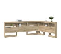 vidaXL Cabezal para Estante de Roble Sonoma de 135 x 190 cm, Hecho de Madera aglomerada. Es en Forma de L, Ofrece Mucho Espacio para Guardar Cosas, Tiene estanterías integradas, un diseño Minimalist