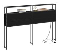 vidaXL Cabecera de Almacenamiento Roble Negro Madera contrachapada, Cabecero de Dormitorio Moderno, diseño Rectangular, con Almacenamiento Funcional, Mueble Indoor versátil y Chic