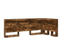 vidaXL Cabecera de Estante 90 x 190 cm en Roble Ahumado. Tiene un diseño de Almacenamiento en L con Mucho Espacio para estantes. Es un Mueble Independiente de Estilo Minimalista y su Superficie es fá