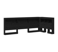 vidaXL Cabecera de Estante en Roble Negro de 90 x 190 cm, con diseño en L, Hecha de Madera Engineered. Ideal para Guardar Cosas, Minimalista, Ahorra Espacio y es fácil de Limpiar do