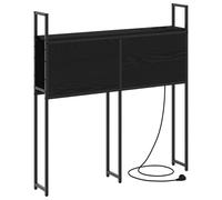 vidaXL Cabecera de estantería con Almacenamiento, de Madera de Roble Negro, 100 cm de Ancho, con Puertos de Carga Integrados, pies Antideslizantes de Acero, espaciosa y Moderna. Ideal para el dormito