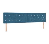 vidaXL Cabecera LED Acolchada con Botones de Cristal Azul Oscuro 200 cm Puerto USB Montada en la Pared Muebles de Dormitorio Contemporáneos Estilo para Adultos Espacio para Dormir Moderno