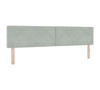 vidaXL Cabecera LED Acolchada con Botones de Cristal Gris Claro 200 cm USB Tipo C montada en la Pared Muebles Modernos para Dormitorio Elegantes Adultos Espacio Suave Tacto bajo