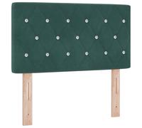 vidaXL Cabecera LED Acolchada con Botones de Cristal Verde Oscuro 80 cm Terciopelo con Puerto USB C Montada en la Pared Muebles de Dormitorio Tradicionales Estilosos de Lujo