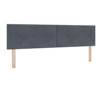 vidaXL Cabecera LED Acolchada Gris Oscuro 180 cm Montada en la Pared Muebles para Dormitorio Modernos con Tiras de LED Integradas para Decoración Contemporánea. Terciopelo de Lujo