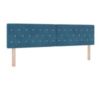 vidaXL Cabecera LED Botón de Cristal Acolchada Terciopelo Azul Oscuro 180 cm Puerto USB Montada en la Pared Muebles de Dormitorio Moderno Estilo Elegante para Sueño Adulto Decoración Elegante