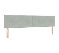 vidaXL Cabecera LED Botones Acolchados en Terciopelo Gris Claro de 100 cm