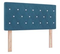 vidaXL Cabecera LED Cabecera con Botones de Cristal Acolchada Azul Oscuro 100 cm Terciopelo