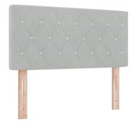 vidaXL Cabecera LED de con Botones de Cristal Acolchados Gris Claro 100 cm Terciopelo USB C Montada en la Pared Muebles de Dormitorio Tradicionales Elegantes Espacio de Sueño para Adultos Bajo Cabece