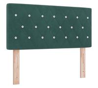 vidaXL Cabecera LED con Botones de Cristal Terciopelo Verde Oscuro 100 cm USB Montada en la Pared Muebles de Dormitorio Modernos Accesorios Elegantes para el Sueño Espacio Contemporáneo de Perfil Bajo